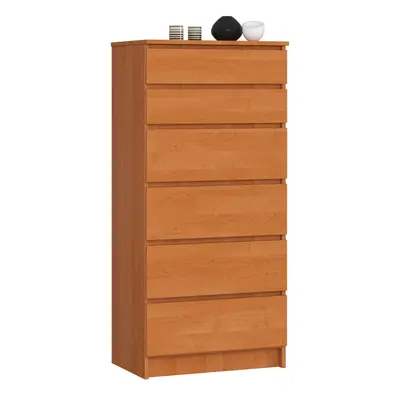 Ak furniture Komoda Kuba 60 cm - 6 šuplíků olše