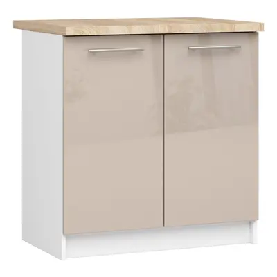 Ak furniture Kuchyňská skříňka Olivie S 80 cm 2D bílá/cappuccino lesk