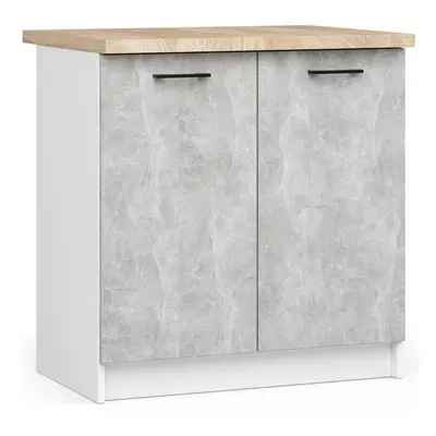 Ak furniture Kuchyňská skříňka Olivie S 80 cm 2D bílá/beton/dub sonoma