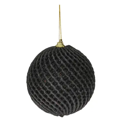 Mondex Ozdobná závěsná baňka Black Ball 12 cm černá