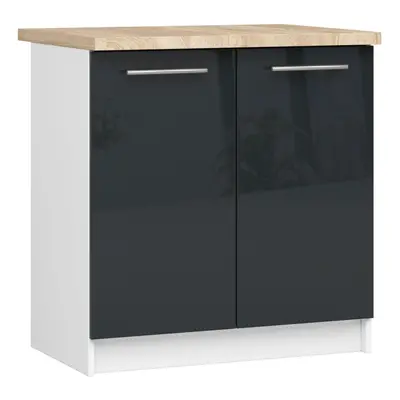 Ak furniture Kuchyňská skříňka Olivie S 80 cm 2D bílá/grafit lesk