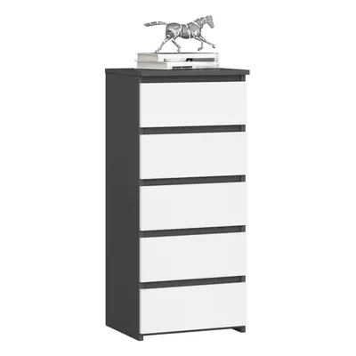 Ak furniture Komoda CL5 40 cm grafitově šedá/bílá