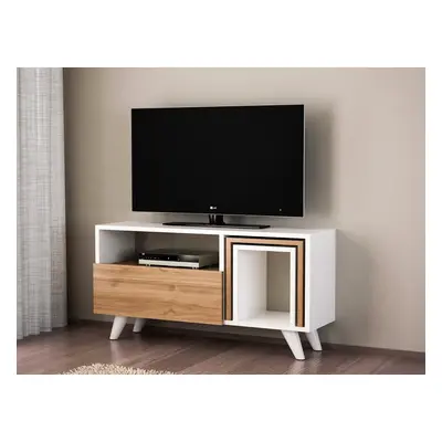 Kalune Design TV stolek NOVELLA K2 se stolkem 90 cm bílý/ořech