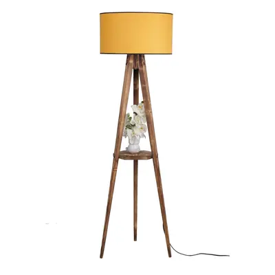 Opviq Stojací lampa Sehbali IV 153 cm hnědá/žlutá