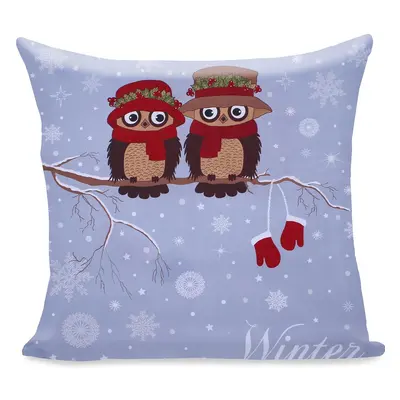 Povlak na polštář DecoKing Winter Owl 80x80 modrý, velikost 80x80