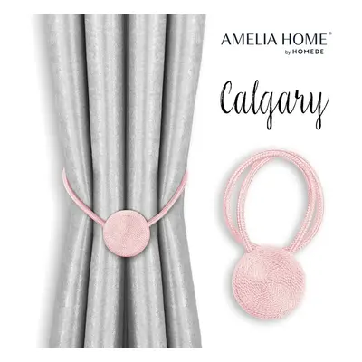 AmeliaHome Sada úvazů na závěs CALGARY 2 ks pudrově růžová