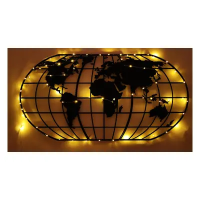 Wallity Nástěnná dekorace World Map Globe Led černá