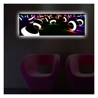 Hanah Home Obraz s led osvětlením Svítící koule 90x30 cm