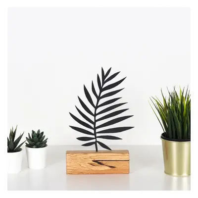 Hanah Home Kovová dekorace Palm Leaf 27 cm černá