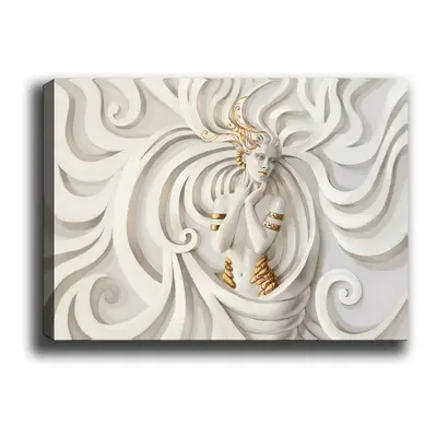 Wallity Obraz WHITE AND GOLD STATUE 70 x 100 cm