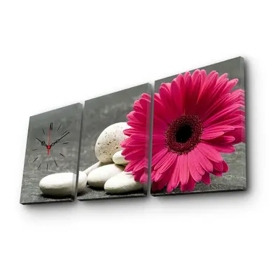 Hanah Home Obrazové nástěnné hodiny Gerbera 96x40 cm vícebarevné