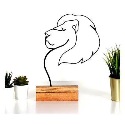 Hanah Home Kovová dekorace Lion 32 cm černá