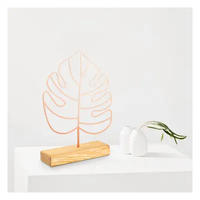 Hanah Home Kovová dekorace Large Leaf 41 cm měděná