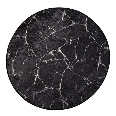 Conceptum Hypnose Kulatý koberec Black Marble 140 cm černý