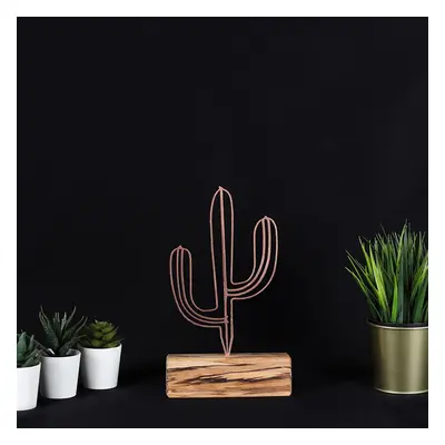 Hanah Home Kovová dekorace Cactus Mini 24 cm bronzová