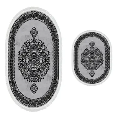 L'essentiel Sada 2 kusů koupelnových podložek Orient Ornamental Grey