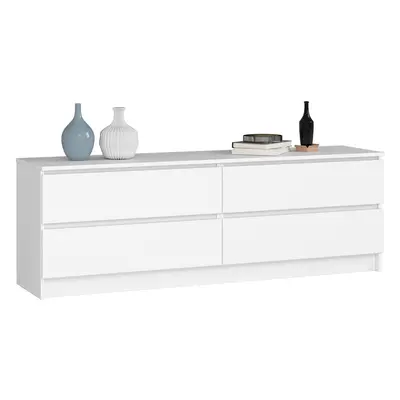 Ak furniture KOMODA Kuba 160 cm - 4 šuplíky - bílá