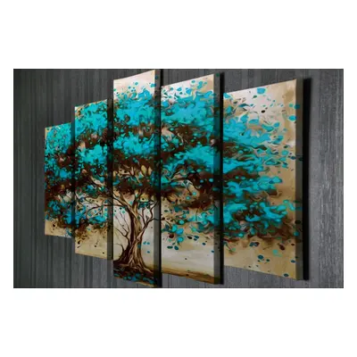 Hanah Home Vícedílný obraz BLUE TREE 105x70 cm