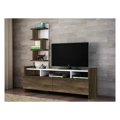 Kalune Design TV stolek ALDORA 124 cm bílý/ořech