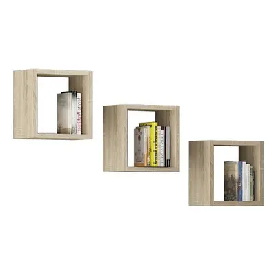 Ak furniture Sada polic Kika 25x25 cm dub sonoma