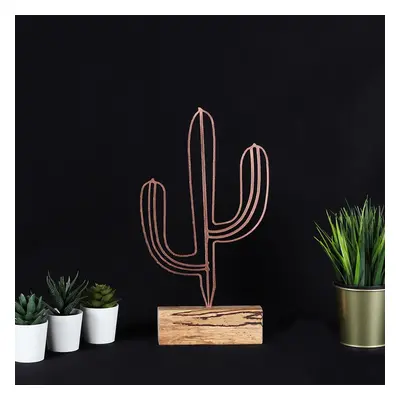 Hanah Home Kovová dekorace Cactus 37 cm bronzová