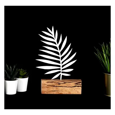 Hanah Home Kovová dekorace Palm Leaf 27 cm bílá