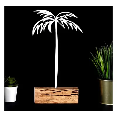 Hanah Home Kovová dekorace Palm 35 cm bílá