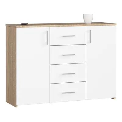 Ak furniture Komoda Torvi K 110,4 cm dub sonoma/bílá