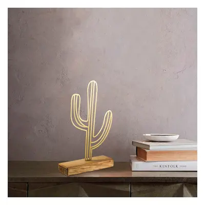 Hanah Home Kovová dekorace Cactus 41 cm zlatá