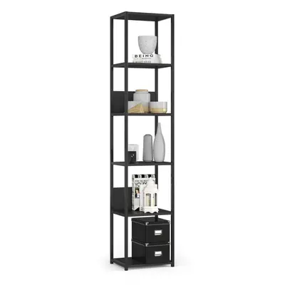 Ak furniture Knihovna Loft s kovovým rámem 40 cm černá