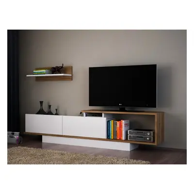 Hanah Home Obývací stěna Asos 180 cm bílá/hnědá