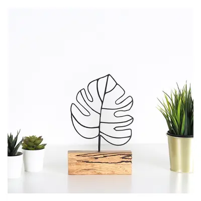 Hanah Home Kovová dekorace Thin Leaf 28 cm černá