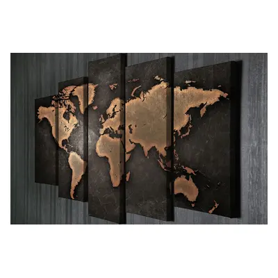 Hanah Home Vícedílný obraz WORLD BLACK 105x70 cm