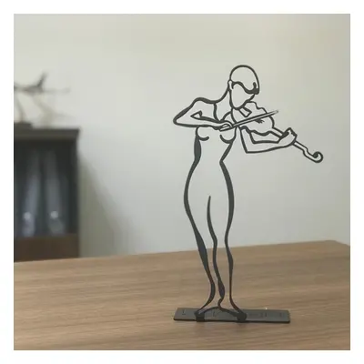 Hanah Home Kovová dekorace Violinist 30 cm černá