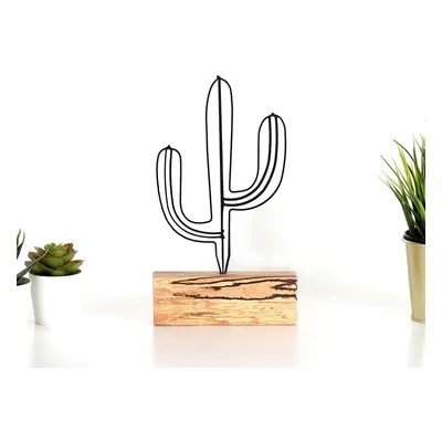 Hanah Home Kovová dekorace Cactus Mini 24 cm černá