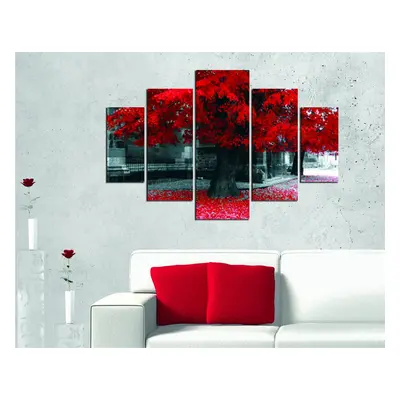 Hanah Home Vícedílný obraz Red Tree 92 x 56 cm