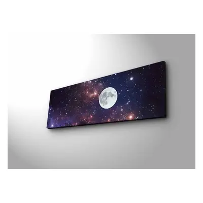 Wallity Obraz s LED osvětlením MĚSÍC NA NOČNÍM NEBI 30 x 90 cm