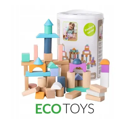 ECOTOYS Dřevěné kostky Eco Toys 100 ks