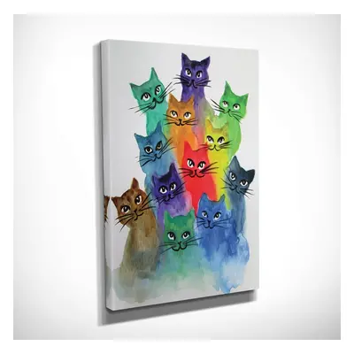 Wallity Obraz HAPPY CATS 30x40 cm vícebarevný