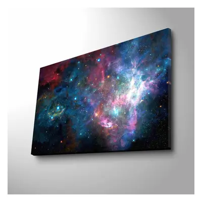 Wallity Obraz s LED osvětlením BAREVNÁ GALAXIE 45 x 70 cm