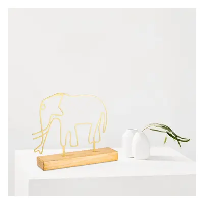 Hanah Home Kovová dekorace Elephant 30 cm zlatá