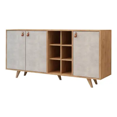 Hanah Home Komoda Pagina III 140 cm dub craft zlatý/beton