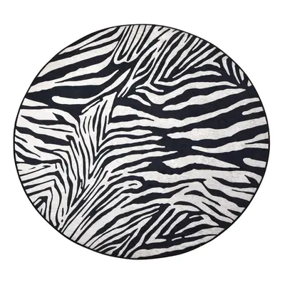 Conceptum Hypnose Kulatý koberec Zebra 140 cm bílý/černý