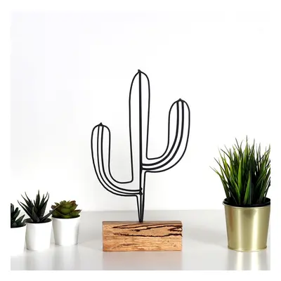 Hanah Home Kovová dekorace Cactus 37 cm černá