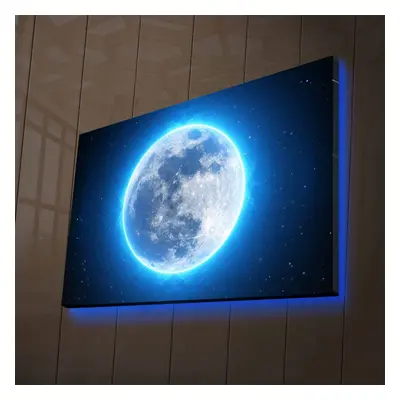 Hanah Home Obraz s led osvětlením Planeta 70x45 cm