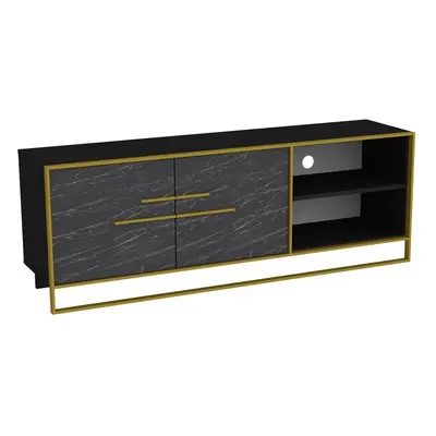 Kalune Design TV stolek POLKA 160 cm černý/zlatý