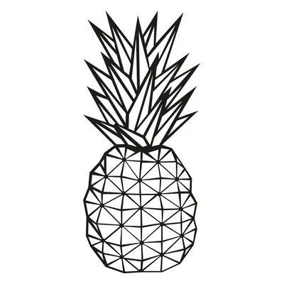 Wallity Nástěnná kovová dekorace PINEAPPLE černá