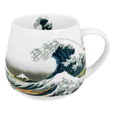 DekorStyle Porcelánový hrnek BARYLKA Hokusai THE GREAT WAVE 430 ml bílý