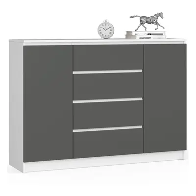 Ak furniture Komoda TOVE K 138,4 cm bílá/grafit