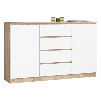 Ak furniture Komoda Tove K 160,4 cm dub sonoma/bílá